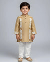 Classic Gilded Leaf Kurta Set With Pintuck