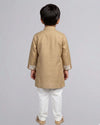 Classic Gilded Leaf Kurta Set With Pintuck