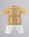 Classic Gilded Leaf Kurta Set With Pintuck
