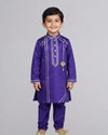 Blue Boy Kurta Set With Gotta Detailings