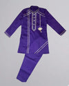Blue Boy Kurta Set With Gotta Detailings
