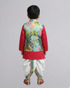 Green Pichwai Silk Jacket With Kurta