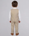 Beige 3 Piece Waist Coat Set
