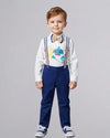 Baby Shark Embroidered Suspender Set