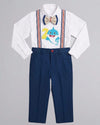 Baby Shark Embroidered Suspender Set