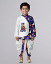 Elephant Embroidery On Kurta With Dhoti