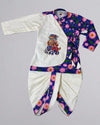 Elephant Embroidery On Kurta With Dhoti