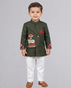 Pichwai Embroidery On Banana Crepe Kurta