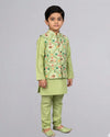 Green Patola Jacket Set