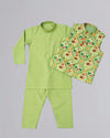 Green Patola Jacket Set
