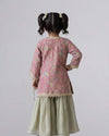 Tissue Embroidered Palazo Set Paired With Potli