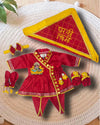 Pink Jamna Set With Mirror Work Detailing